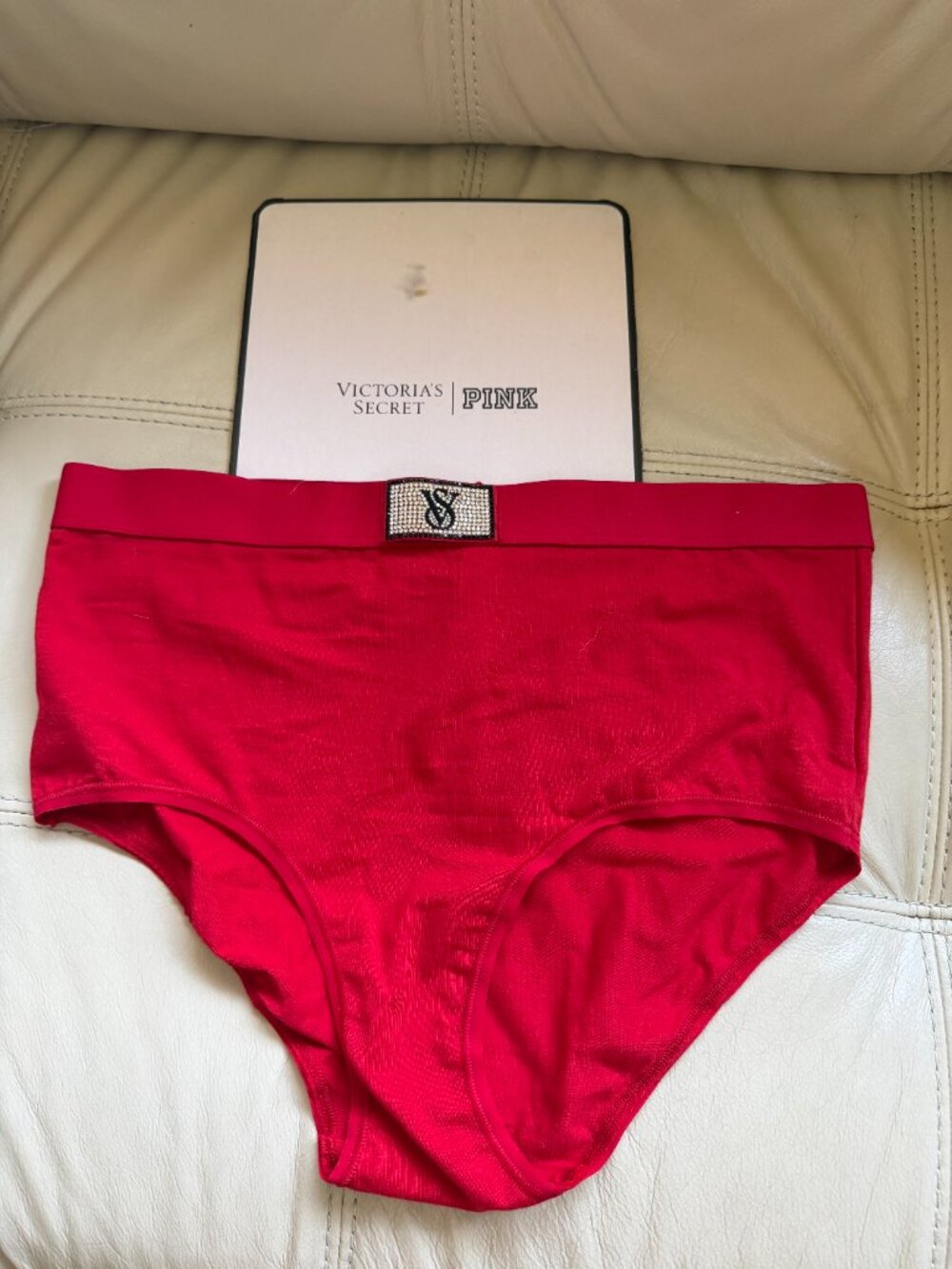 TWO (2) Victoria's Secret Women's Logo Cotton Shine Patch Modern Brief Panty - Picture 4 of 8